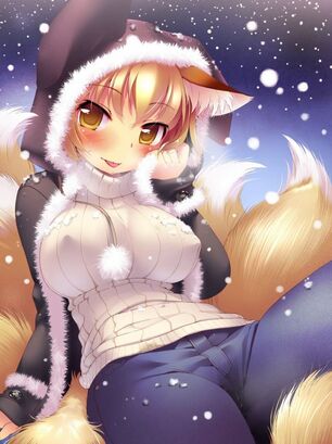 magnificent anime fox chick