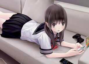 anime chick in couch